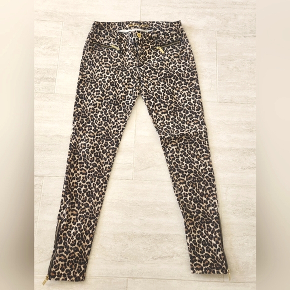 Michael Kors Leopard Skinny Stretch Jean sz. 2 - Picture 1 of 4